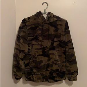 Fuzzy camo hoodie